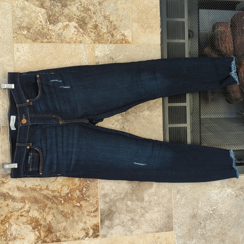 Ann Taylor Loft Distressed Jeans 30P Petite 10